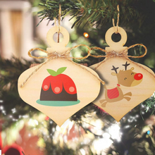 Load image into Gallery viewer, 10pcs 4x3in Unfinished Wooden Heart Ornaments for DIY Crafts and Holiday Decorations
