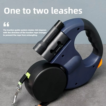 Load image into Gallery viewer, Premium Retractable Double Dog Leash with Reflective Tape and LED Light for Small Dogs
