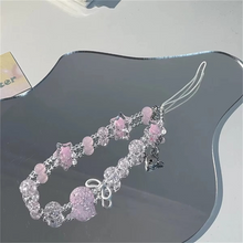 Load image into Gallery viewer, Sweet and Cute Pink Star Mobile Phone Chain with Bow Camera Pendant
