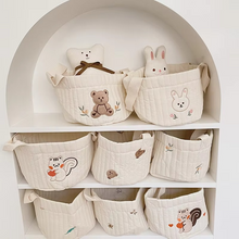 Load image into Gallery viewer, Quilted Baby Diaper Storage and Toy Organizer Tote
