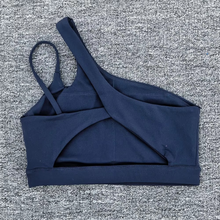Load image into Gallery viewer, Women's Shockproof Sports Bra with Oblique Shoulder Straps for Running, Yoga, and Fitness
