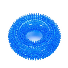 Load image into Gallery viewer, Durable Interactive Squeaky Dog Training Ring - TPR Rubber Teeth Cleaner

