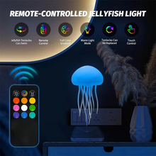 Load image into Gallery viewer, RGB Jellyfish Night Light Touch Sensor Color Changing Rechargeable Desk Lamp
