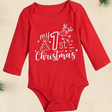 Load image into Gallery viewer, My First Christmas Deer Print Cotton Baby Romper
