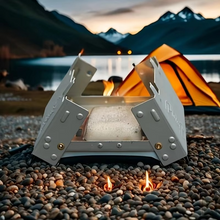 Load image into Gallery viewer, Ultra-Light Folding Pocket Stove – Compact, Durable Outdoor Iron Wood Burner
