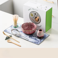 Load image into Gallery viewer, Petal Matcha Set 8 Piece Handcrafted Matcha Tea Ceremony Kit with Glazed Bowl and Whisk
