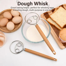 Load image into Gallery viewer, Bread Dough Whisk with Open Coil Design and Beechwood Handle
