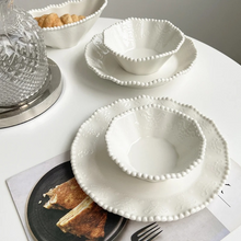 Load image into Gallery viewer, Relief Ceramic Dinner Plate European Style Tableware for Home Dining
