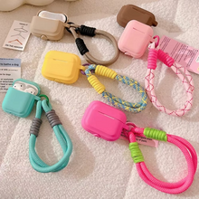 Load image into Gallery viewer, Soft Silicone Candy Color Earbud Case with Lanyard
