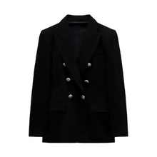 Load image into Gallery viewer, Womens V-Neck Slim Fit Blazer, Long Sleeve Button Jacket for Work, Meetings, and Elegant Everyday Wear
