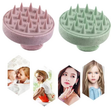 Load image into Gallery viewer, Wheat Straw Silicone Scalp Massage Shampoo Brush with Soft Silicone Bristles
