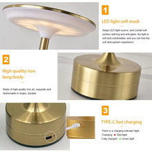 Load image into Gallery viewer, USB Rechargeable LED Touch Sensor Table Lamp
