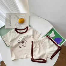 Load image into Gallery viewer, 2PCS Summer Baby Outfit Set, Cotton Short Sleeve Top and Shorts for Infants and Toddlers
