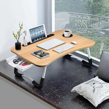 Load image into Gallery viewer, Portable Folding Laptop Table with USB Light, Fan, and Cup Holder - 15.75" x 23.62"
