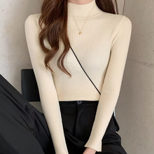 Load image into Gallery viewer, Women’s Mock Neck Knit Sweater – Slim Fit, Vintage-Inspired Pullover for Fall and Winter
