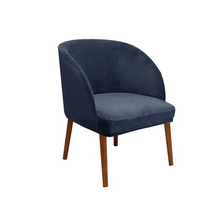 Load image into Gallery viewer, Velvet Armchair Slipcover with Elastic Fit for Curved Armrest Dining Chairs
