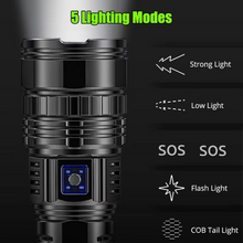 Load image into Gallery viewer, Ultra-Power Tactical LED Flashlight with Built-In Battery 10000 Lumens
