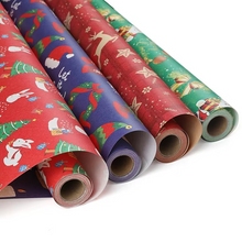 Load image into Gallery viewer, Christmas Kraft Wrapping Paper Roll, 16.4ft x 19.7in Holiday Gift Packaging Paper for Festive DIY Decorations
