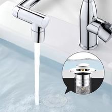 Load image into Gallery viewer, Pop-Up Sink Drain Stopper with Built-In Hair Catcher for Bathroom and Kitchen Sinks
