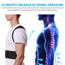 Load image into Gallery viewer, Adjustable Back Brace Posture Corrector for Men and Women, Lumbar and Shoulder Support for Better Alignment
