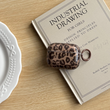 Load image into Gallery viewer, Autumn Retro Leopard Print Transparent Brown AirPods Case Cover
