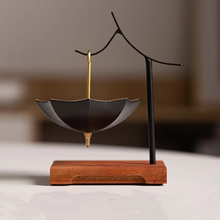 Load image into Gallery viewer, Creative Umbrella Black Porcelain Tea Infuser for Loose Leaf Tea
