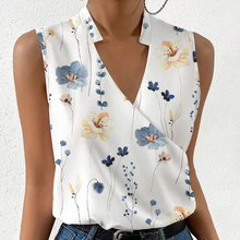 Load image into Gallery viewer, Chic Summer V-neck Sleeveless Printed Blouse for Women
