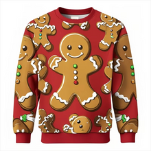 Load image into Gallery viewer, Gingerbread Man 3D Printed Ugly Christmas Crewneck Sweatshirt for Men
