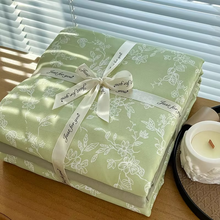 Load image into Gallery viewer, Floral Knit Cotton Bedding Set with Duvet Cover and Flat Sheet
