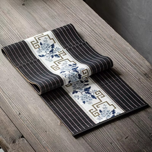 Load image into Gallery viewer, Vintage Embroidered Bamboo Tea Table Runner
