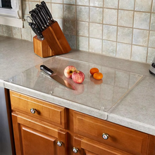 Load image into Gallery viewer, Clear Acrylic Non-Slip Cutting Board with Counter Lip for Kitchen and Restaurant Use
