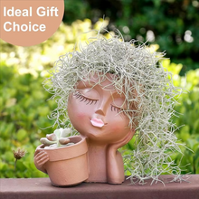 Load image into Gallery viewer, Chic Dual Face Head Planters for Indoor and Outdoor Use
