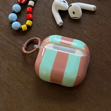 Load image into Gallery viewer, Contrast Color Stripe AirPods Case with Keyring
