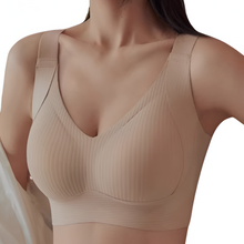Load image into Gallery viewer, Seamless V-Neck Push-Up Bra with Adjustable Wide Straps
