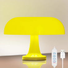 Load image into Gallery viewer, Modern Danish Mushroom Table Lamp – Minimalist Orange Bedside Light
