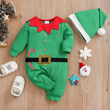 Load image into Gallery viewer, Christmas Elf Baby Jumpsuit Comfortable Long Sleeve Romper for Newborns

