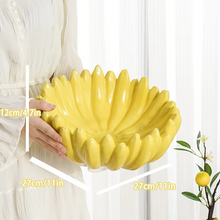 Load image into Gallery viewer, Banana Shaped Ceramic Fruit Bowl and Serving Dish for Snacks and Salads
