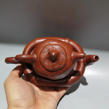 Load image into Gallery viewer, 6 Inch Yixing Purple Clay Teapot with Crack Texture Base
