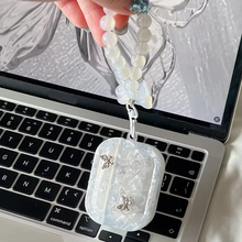 Load image into Gallery viewer, Luxury Metal Butterfly Shell Texture Case with Pendant for AirPods
