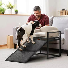 Load image into Gallery viewer, Solid Wood Pet Ramp with Ladder Steps for Bedside Support
