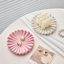 Load image into Gallery viewer, Elegant Ceramic Jewelry Tray with Ruffled Edge Decorative Organizer for Home
