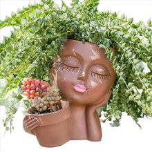 Load image into Gallery viewer, Chic Dual Face Head Planters for Indoor and Outdoor Use
