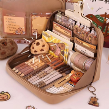 Load image into Gallery viewer, Extra Large Capacity Pencil Case for Students, Durable Polyester Multi Compartment Organizer
