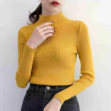 Load image into Gallery viewer, Women’s Mock Neck Knit Sweater – Slim Fit, Vintage-Inspired Pullover for Fall and Winter
