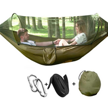 Load image into Gallery viewer, 2-Person Outdoor Hammock with Mosquito Net - Portable Parachute Fabric Camping Bed
