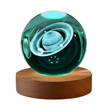 Load image into Gallery viewer, 2.36 in RGB Crystal Ball Night Light with Milky Way and Moon - Cosmos-Inspired Bedside Decoration
