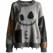 Load image into Gallery viewer, Cozy Pumpkin Faux Fur V-Neck Halloween Sweater for Women
