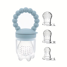 Load image into Gallery viewer, 4-Piece Silicone Baby Fruit Feeder Set with Comfort Grip Handle and Extra Feeding Pouches
