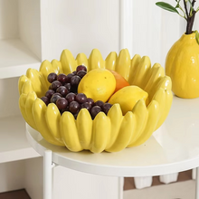 Load image into Gallery viewer, Banana Shaped Ceramic Fruit Bowl and Serving Dish for Snacks and Salads
