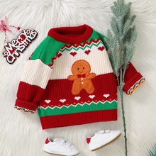 Load image into Gallery viewer, Toddler Girls Christmas Gingerbread Sweater Knitted Pullover
